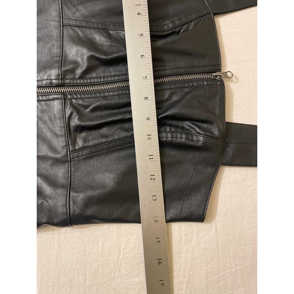 Wild Fable Women's Size XS Faux Leather Full Zip Dress Sleeveless Black NWT - Picture 4 of 7
